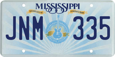 MS license plate JNM335