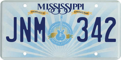 MS license plate JNM342