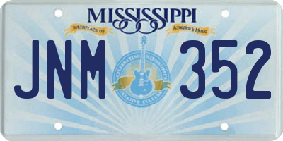 MS license plate JNM352