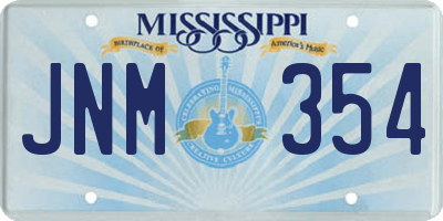 MS license plate JNM354