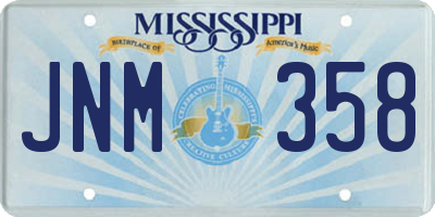MS license plate JNM358