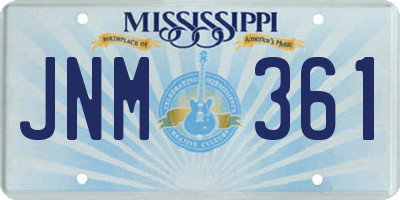 MS license plate JNM361