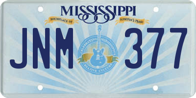 MS license plate JNM377