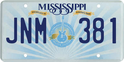 MS license plate JNM381
