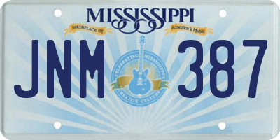 MS license plate JNM387