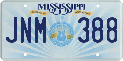 MS license plate JNM388