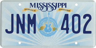 MS license plate JNM402