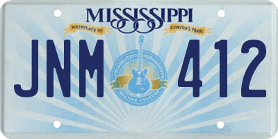 MS license plate JNM412