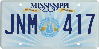 MS license plate JNM417