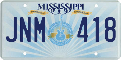 MS license plate JNM418
