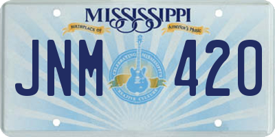 MS license plate JNM420