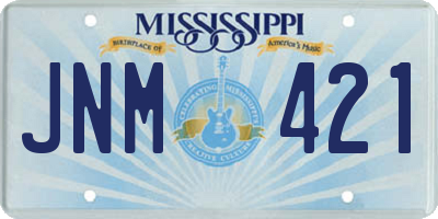 MS license plate JNM421