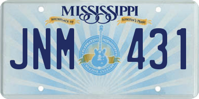 MS license plate JNM431