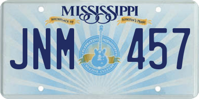 MS license plate JNM457