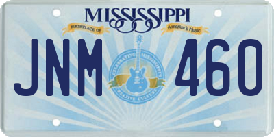 MS license plate JNM460
