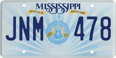 MS license plate JNM478