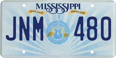 MS license plate JNM480