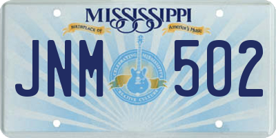 MS license plate JNM502