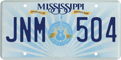 MS license plate JNM504