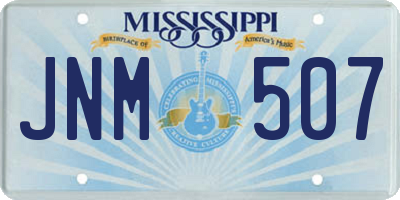 MS license plate JNM507