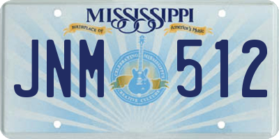 MS license plate JNM512