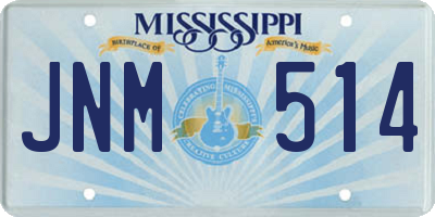 MS license plate JNM514