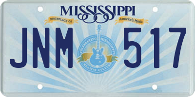 MS license plate JNM517
