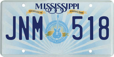 MS license plate JNM518