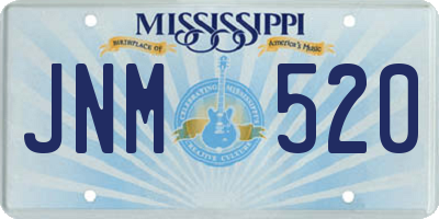 MS license plate JNM520