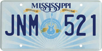 MS license plate JNM521