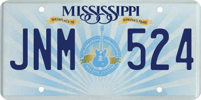 MS license plate JNM524