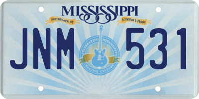 MS license plate JNM531