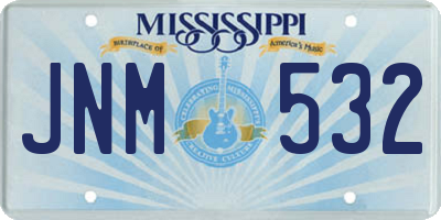 MS license plate JNM532