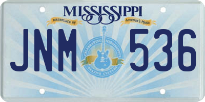 MS license plate JNM536