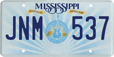 MS license plate JNM537