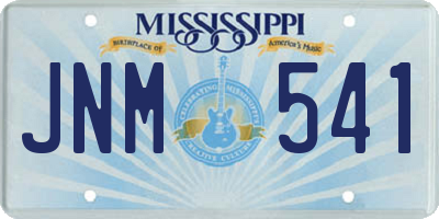 MS license plate JNM541