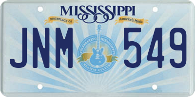 MS license plate JNM549