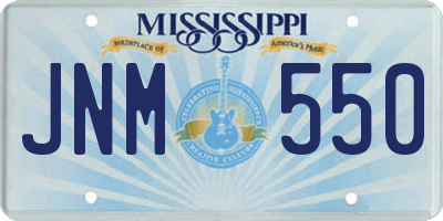 MS license plate JNM550