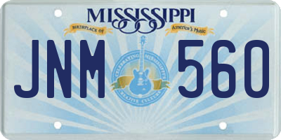 MS license plate JNM560