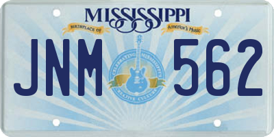 MS license plate JNM562