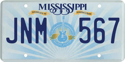 MS license plate JNM567