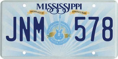 MS license plate JNM578