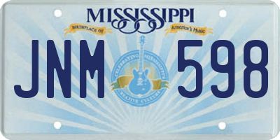 MS license plate JNM598