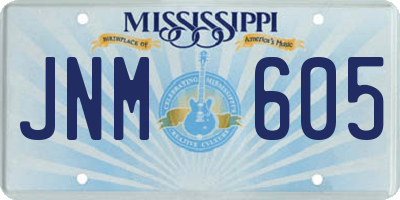 MS license plate JNM605
