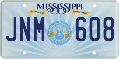 MS license plate JNM608