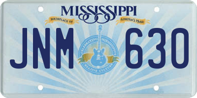 MS license plate JNM630