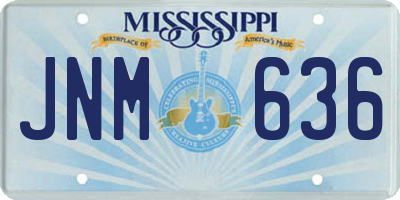MS license plate JNM636
