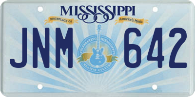 MS license plate JNM642