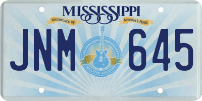 MS license plate JNM645