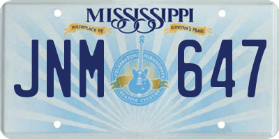 MS license plate JNM647